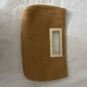 Michael Kors Beige Straw Clutch